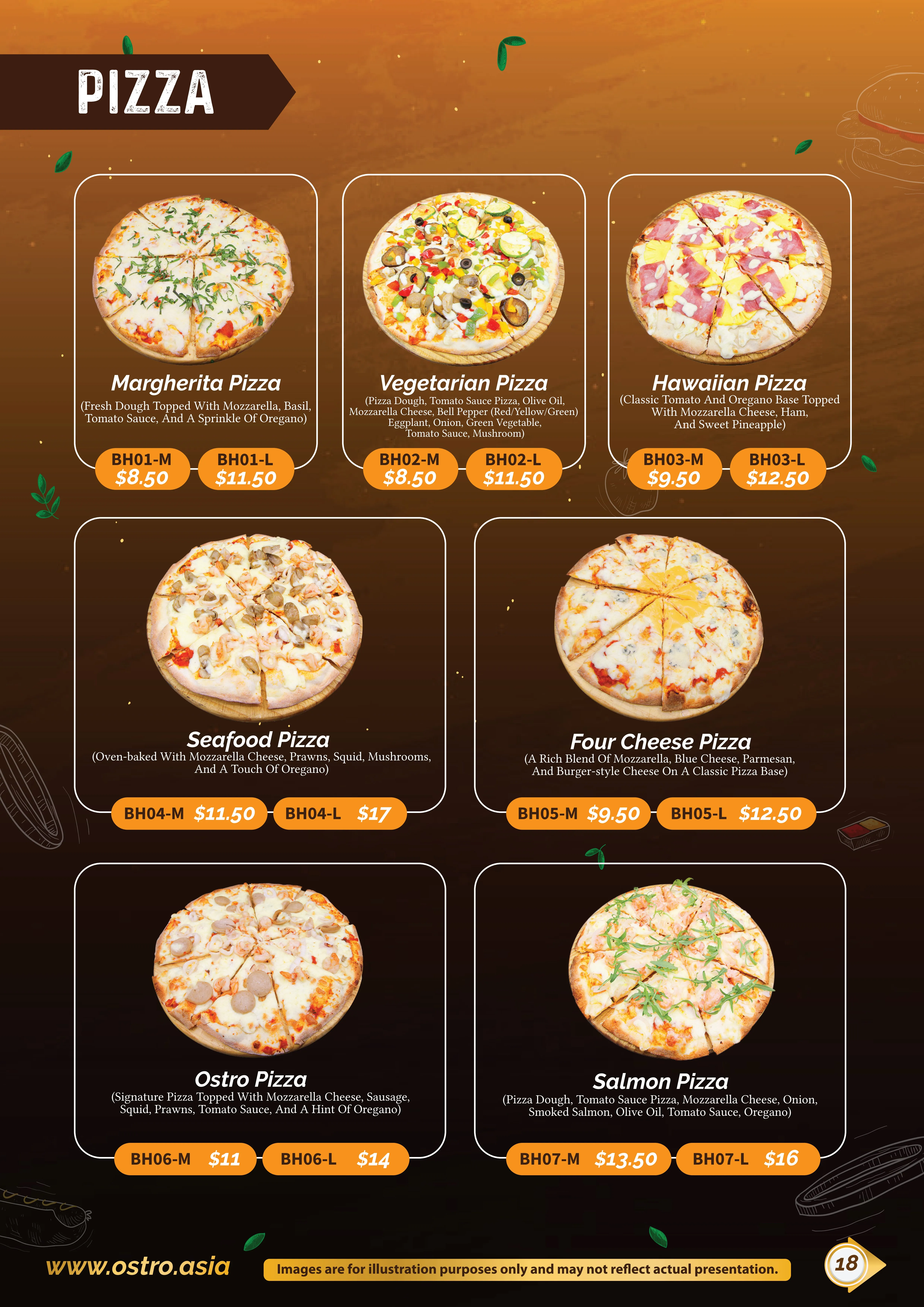 Pizza Selection Menu 1